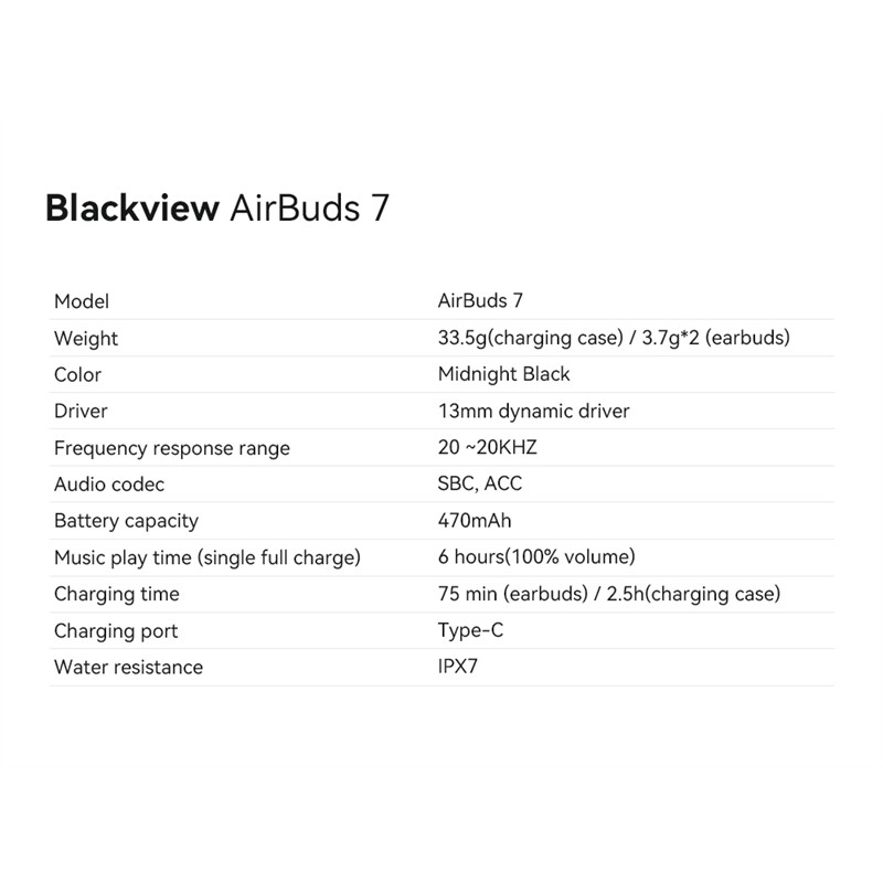 AURICULARES EARBUDS BLACKVIEW 7 WHITE 3 AURICULARES EARBUDS BLACKVIEW 7 WHITE - Image 3