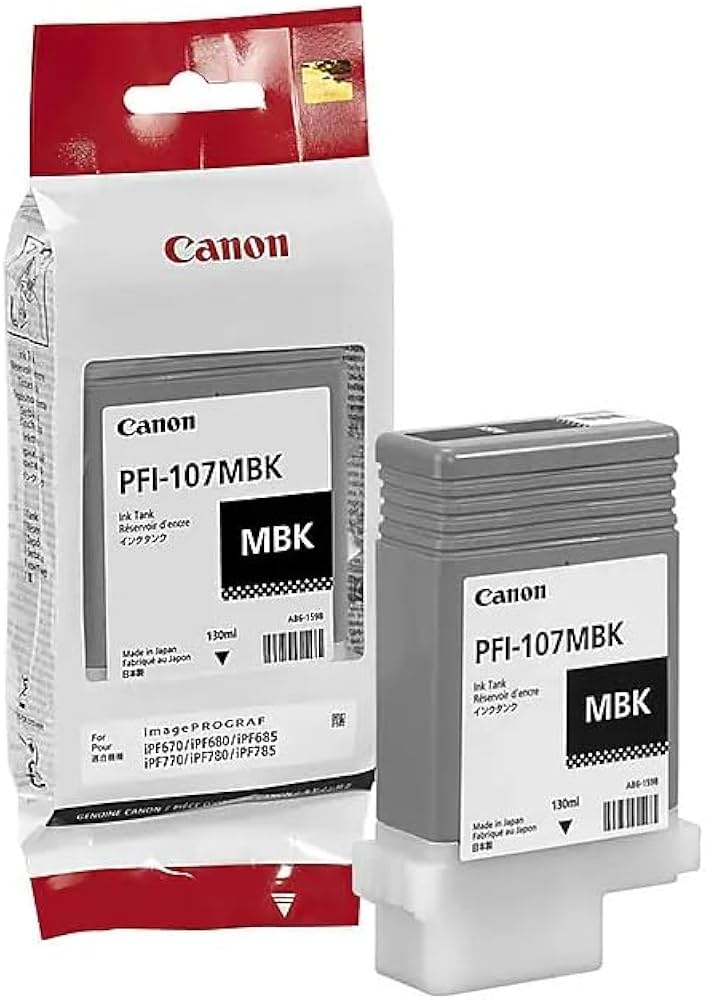 Tinteiro Canon PFI-107MBK Preto Mate (130ML) 1 Tinteiro Canon PFI-107MBK Preto Mate (130ML)