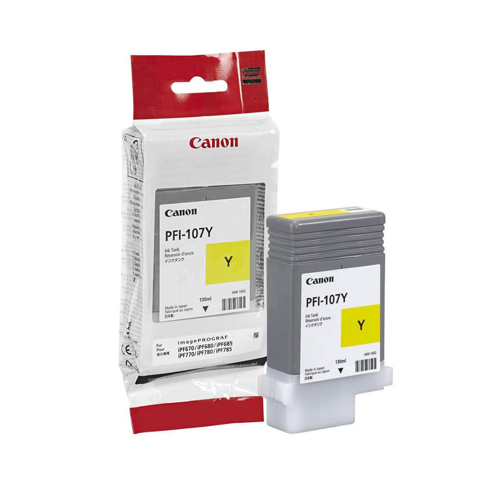 Tinteiro Canon PFI-107Y Amarelo (130ML) 1 Tinteiro Canon PFI-107Y Amarelo (130ML)