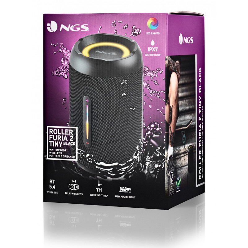 COLUNA NGS PORTÁTIL ROLLERFURIA2 20W BT LED PRETO 4 COLUNA NGS PORTÁTIL ROLLERFURIA2 20W BT LED PRETO - Image 4