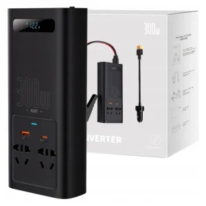 INVERSOR PARA CARRO PARA ALIMENTAÇÃO DE DISPOSITIVOS, 300W, BLACK