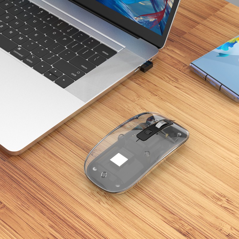 MOUSE MANHATTAN USB 1600 DPI LED TRANSPARENTE/PRETO 2 MOUSE MANHATTAN USB 1600 DPI LED TRANSPARENTE/PRETO - Image 2